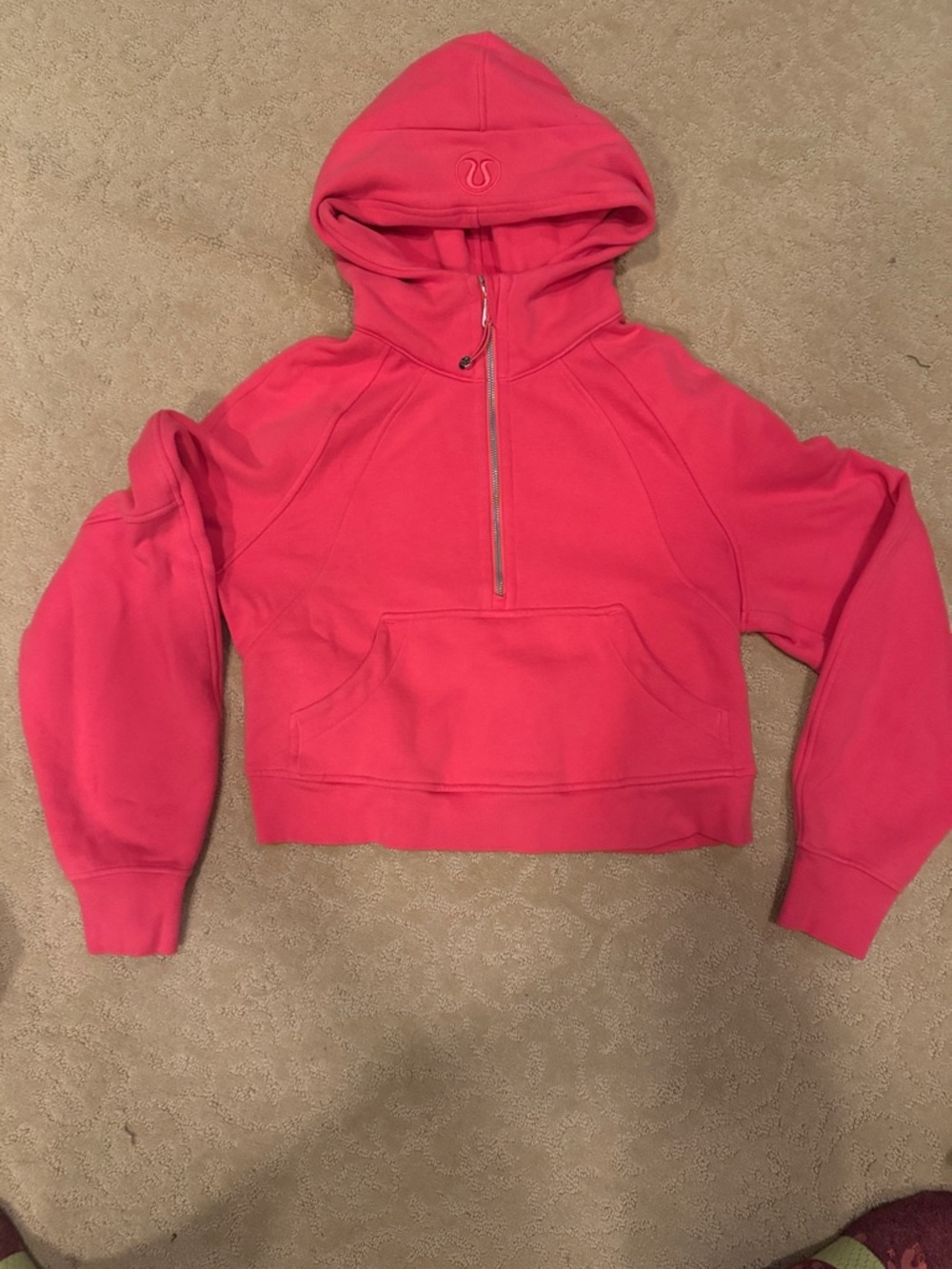 Bright pink scuba half zip